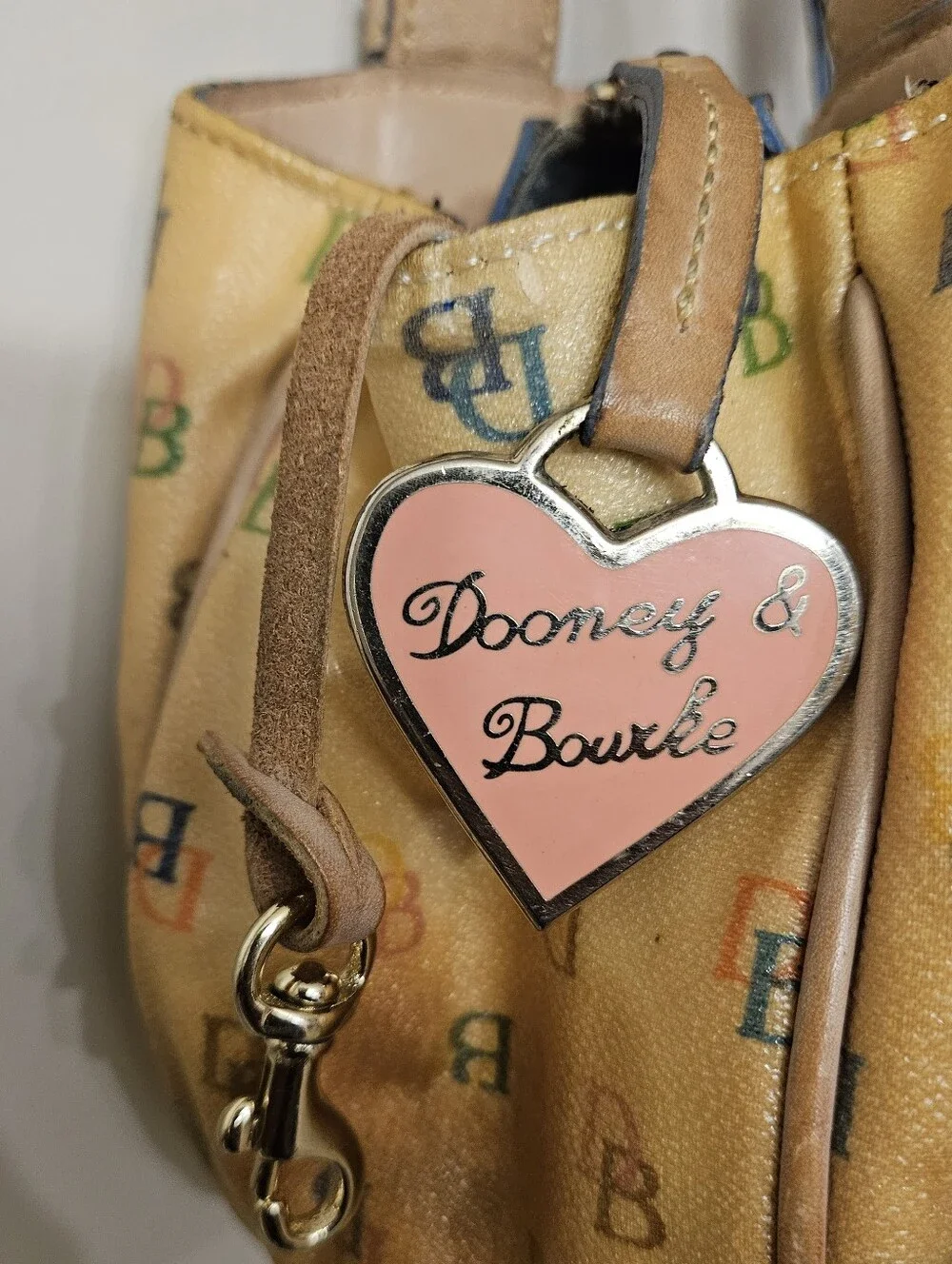 Vintage Y2K Dooney & Bourke Rainbow Doodle Monogram Satchel Bag